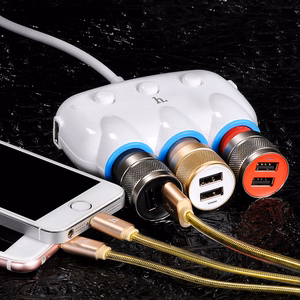 Autopistikupesa jagur Hoco C1, 2 USB-pordi ja 3x3.(3.1A) pistikupesaga