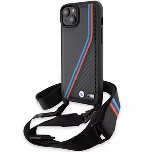 BMW M Edition Carbon Tricolor Lines & Strap ümbris jaoks iPhone 15 / 14 / 13 - must