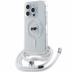 Karl Lagerfeld Crossbody IML Karl Head MagSafe ümbris jaoks iPhone 15 Pro - läbipaistev