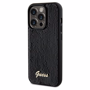 Guess Sequin Script Metal case for iPhone 14 Pro - black