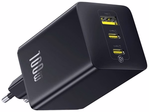 Baseus EnerFill FE11 100W Sein Laadija 2 x USB-C + USB-A - must