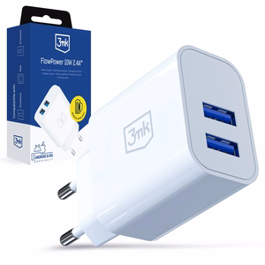 3mk FlowPower 10W 2.4A 2A seinalaadija - valge