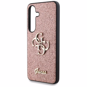 Guess Fixed Glitter Big 4G Metal Logo Ümbris jaoks Samsung Galaxy S25 roosa