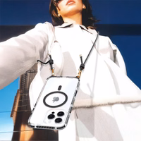 Tel Protect Strap Clear Ümbris jaoks Iphone 15 Pro must