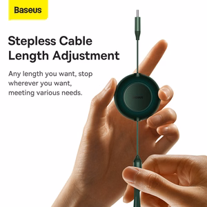 Baseus Kaabel Bright Mirror 2 3 in 1 - Type C to Micro USB, Lightning, Type C - 100W 1,1 metres (CAMJ010206) roheline