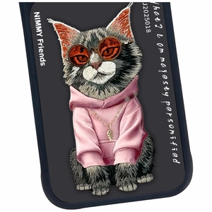 Nimmy Glasses Cool Cat Ümbris jaoks iPhone 17 Pro - Must