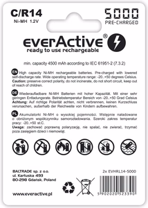 Laetavad akud everActive Ni-MH R14 C 5000 mAh Professional Line
