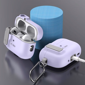Tech-Protect Slim Hook Ümbris with Carabiner jaoks Apple AirPods Pro 1 / 2 - lilla