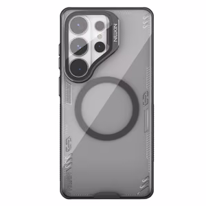 Nillkin Iceblade Prop магнитный чехол с крышкой камеры и подставкой совместимый с MagSafe для Samsung Galaxy S26 Ultra прозрачный чёрный