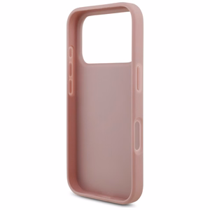 Guess PU Fixed Glitter 4G Metal Logo ümbris Apple iPhone 18 Pro telefonile, roosa