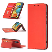 Magnetkaardi ümbris Samsung Galaxy A13 5G ümbris rahakott kaardihoidja punane