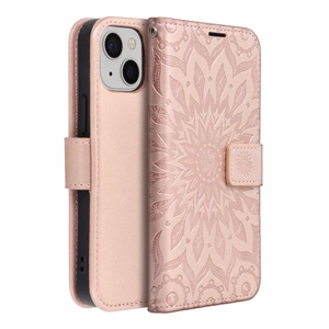 MEZZO Book ümbris jaoks IPHONE 13 MINI mandala rose kuldne