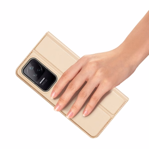 Чехол Dux Ducis Skin Pro Holster с откидной крышкой для Xiaomi Poco F4 5G золотой