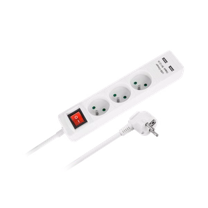 Rebel pikendusjuhe, 3 pistikupesa + 2 USB-pesa, lülitiga, 5 m