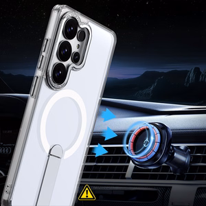 Чехол Hybrid Armor X с подставкой и MagSafe для Samsung Galaxy S26 Ultra - прозрачный