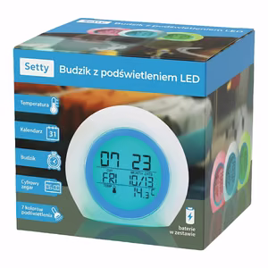 Setty alarm clock with LED light blue JZ-212