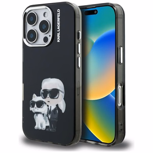 Karl Lagerfeld IML Aquarelle Karl & Choupette & Logo iPhone 16 Pro Ümbris must