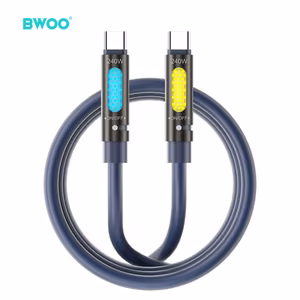 BWOO 240W Type C to Type C Data scented Kaabel With RGB Lighting must X325C-C