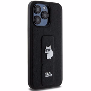 Karl Lagerfeld Gripstand Saffiano Choupette Pins чехол для iPhone 13 Pro / 13 - чёрный