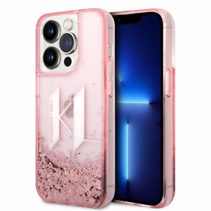 Karl Lagerfeld KLHCP14LLBKLCP iPhone 14 Pro 6.1 "roosa / roosa hardcase Liquid Glitter Big KL