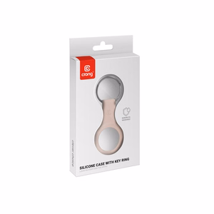 Crong Silicone ümbris seadmele Apple AirTag 1 / 2, võtmerõngaga, liivaroosa