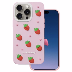 Maasika ümbris iPhone 14 Pro / 15 Pro 6,1" roosa