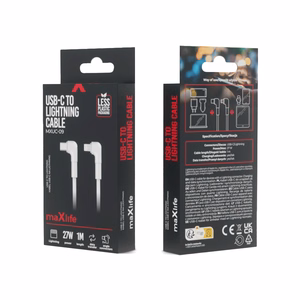 Maxlife MXUC-09 угловой кабель USB-C - Lightning 1,0 m 27W белый