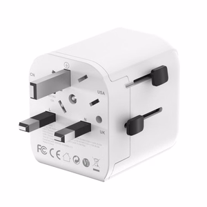 Gembird TPA-EU1A1C20-01-W Grounded universal travel power adapter, 20 W, valge