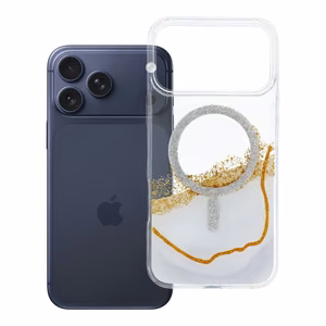Case for iPhone 17 Pro Max / 18 Pro Max (low camera edge) Golden compatible with MagSafe white