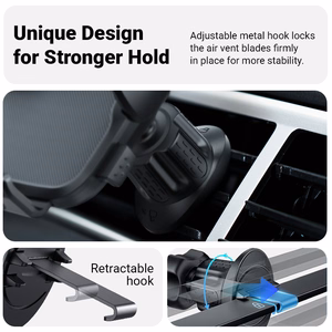 Crong Carclip Air Vent universaalne auto telefonihoidik ventilatsioonirestile, must