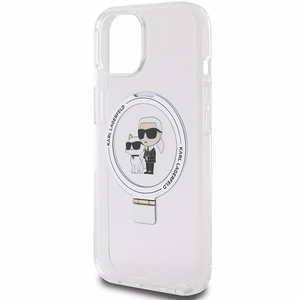 Karl Lagerfeld KLHMP15SHMRSKCH iPhone 15 / 14 / 13 6.1" valge/valge hardcase Ring Stand Karl&Choupette MagSafe