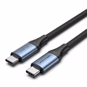Vention USB 4.0 5A 40Gbps USB-C kuni USB-C kaabel, punutud, 1 m