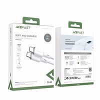 Acefast C2-03-CC USB-C - USB-C PD QC kaabel 60W 3A 480Mb/s 1.2m - valge