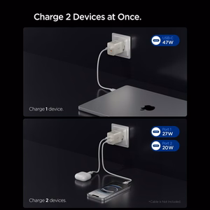 Spigen Essential EE472EU-GAN 2 pordiga 47 W seinalaadija – titaanivärvi