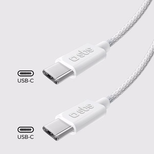 SBS TECABLETISSUETCCG USB-C - USB-C 1.5m 60W braided kaabel - hall