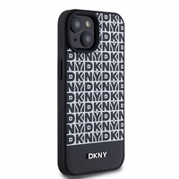 DKNY Leather Printed Pattern Metal Logo MagSafe Ümbris jaoks iPhone 15/14/13 - Must