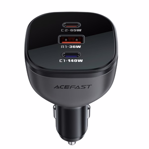 Acefast B14 car laadija 165W 2x USB-C 1x USB-A - must