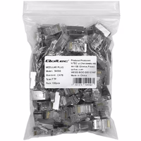 Qoltec 54556 RJ45 modular connector | CAT6 | FTP |kuldne-plated contacts | 100 pieces