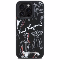 Karl Lagerfeld Grained Pattern & Logo MagSafe Ümbris for iPhone 16 Pro - must