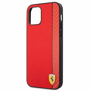 Ferrari FESAXHCP12LRE iPhone 12 Pro Max 6.7" punane/punane kõvakaaneline korpus On Track Carbon Stripe