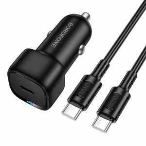 Borofone autolaadija BZ34A Cloud - Type C - PD 20W koos C-tüüpi C-tüüpi mustaga