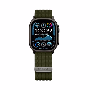 Tech-Protect Nylon Sport nailonist spordirihm mudelitele Apple Watch 44 / 45 / 46 / 49 mm, tumeroheline