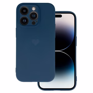 Vennus Silicone Heart Ümbris jaoks Iphone 14 Pro design 1 tumesinine