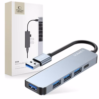 HUB Tech-Protect V0 5in1 USB-A - USB-A 3.0 / 3x USB-A 2.0 / USB-C - hall