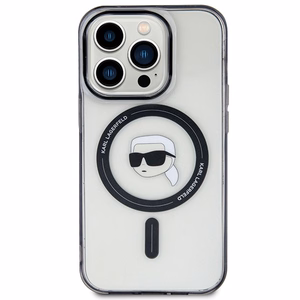 Karl Lagerfeld KLHMP15XHKHNOTK iPhone 15 Pro Max 6.7" прозрачный жёсткий чехол IML Karl`s Head MagSafe