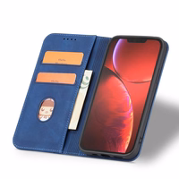 Magnet Fancy Case ümbris iPhone 14 Pro Max'ile, mis katab iPhone 14 Pro Max'i ümbrise koos flip wallet standiga sinine