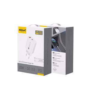 A6MaxL 20W USB-A USB-C wall laadija koos USB-C - USB-C 1m kaabel - valge