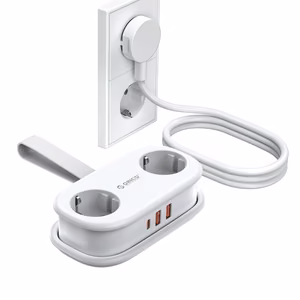 Orico APP 15.5W 5in1 Power Strip 2x AC + 2x USB-A + 1x USB-C - White