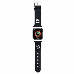 Karl Lagerfeld 3D Rubber Karl ja Choupette Heads rihm must Apple Watch 38/40/41mm jaoks
