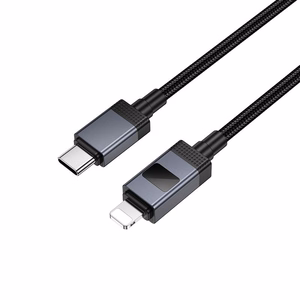 Cable USB C to Lightning Hoco PD 27W with display 1 m X118 black